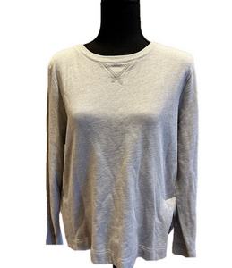 NAUTICA GRAY CREW NECK SWEATSHIRT WITH SIDE SLITS
